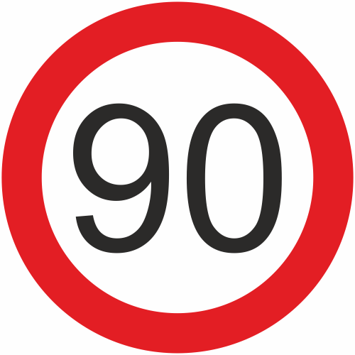 90 KMH European Vehicle Speed Limit Sticker Speed Limit Stickers