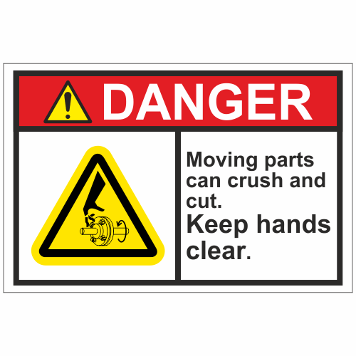 Danger moving parts can crush sign | ANSI Safety Signs | Safety Signs ...