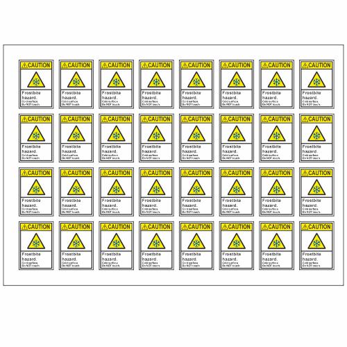 Caution Frostbite hazard stickers | Hot Surface Signs | Safety Signs ...