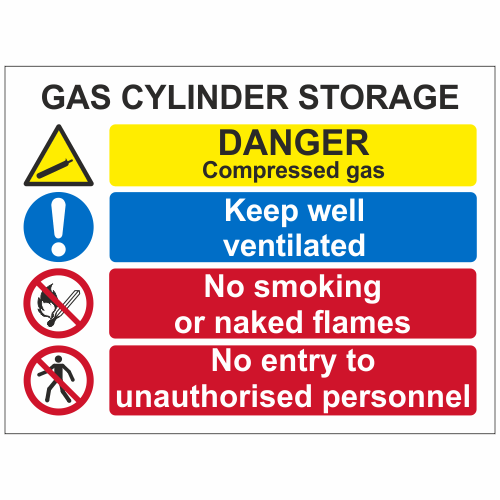 Gas Cylinder Storage Sign | Gas & Explosive Signs | Safety Signs and ...
